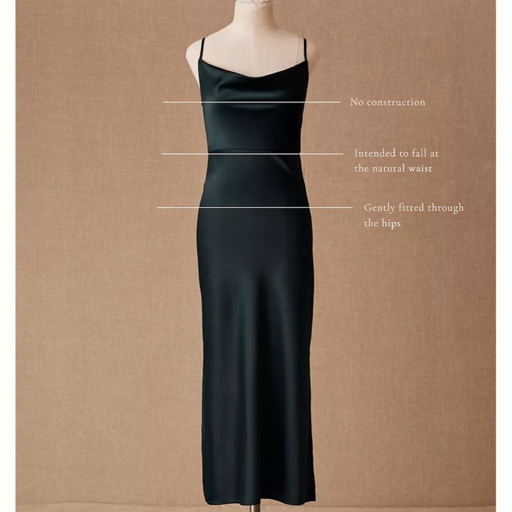 Sachin & Babi BHLDN Stevie Satin 6  Tie-Back Charmeuse Slip Midi New - Picture 6 of 8